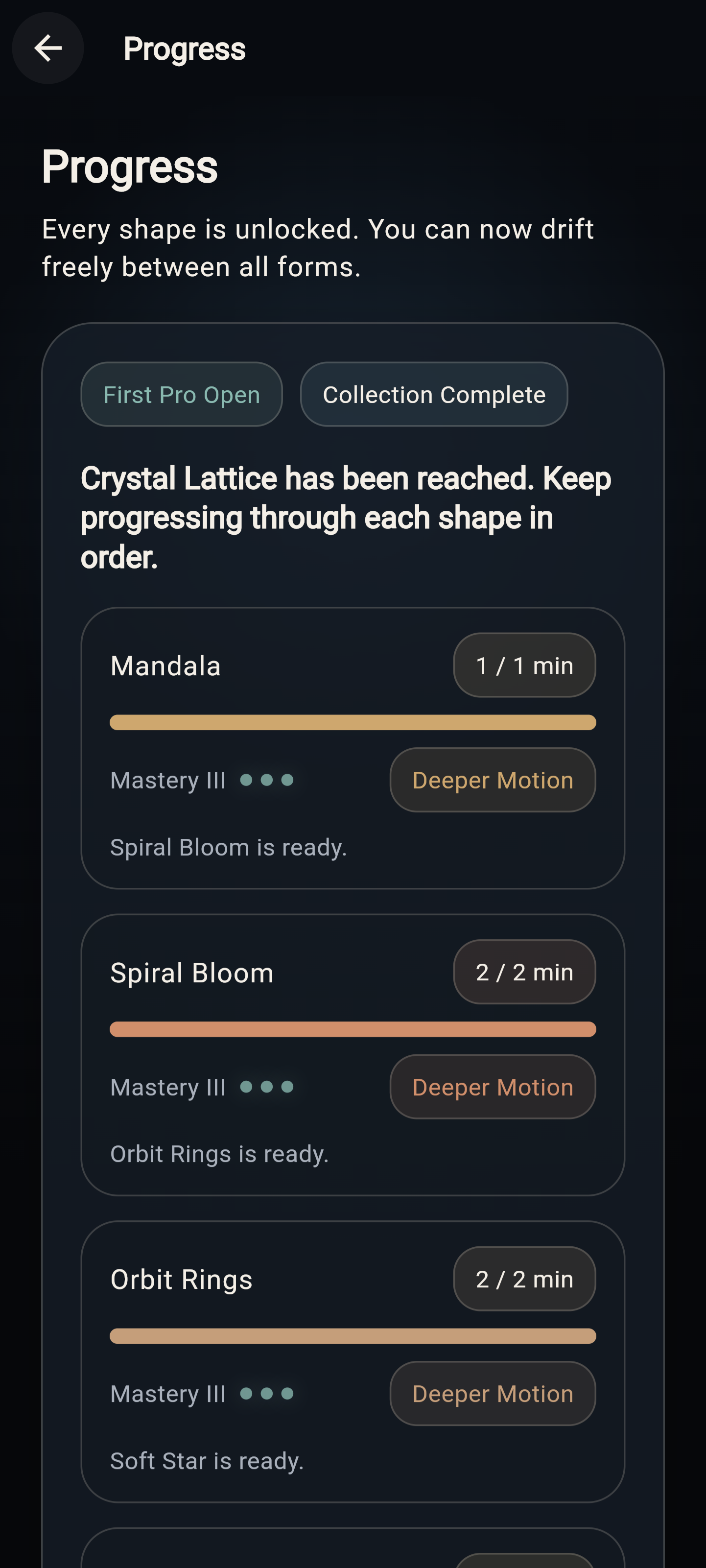 DriftTouch progress screen screenshot